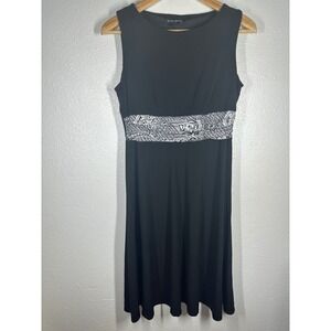 True Envy Dress Women S Black Sleeveless Paisley Empire Waist‎ Good Condition